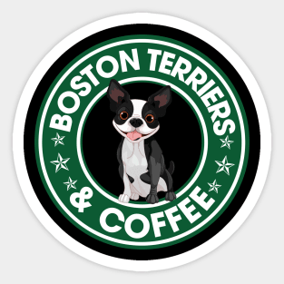 Boston Terriers And Coffee Sticker